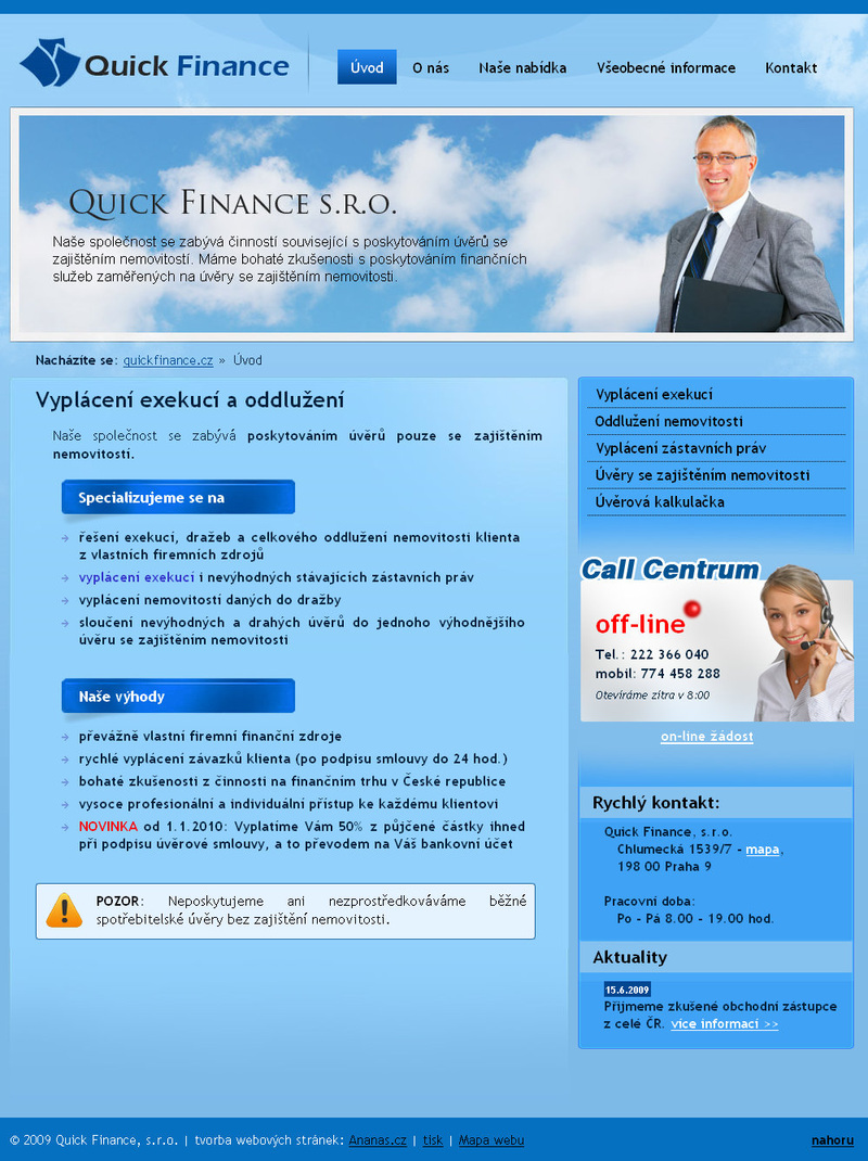 tvorba webových stránek: quickfinance.cz